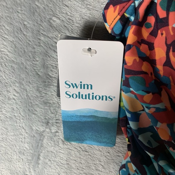 Swim Solutions Women's Swimsuit 10 One Piece Surplice Neck‎ Ruched Animal Tummy - Picture 4 of 9